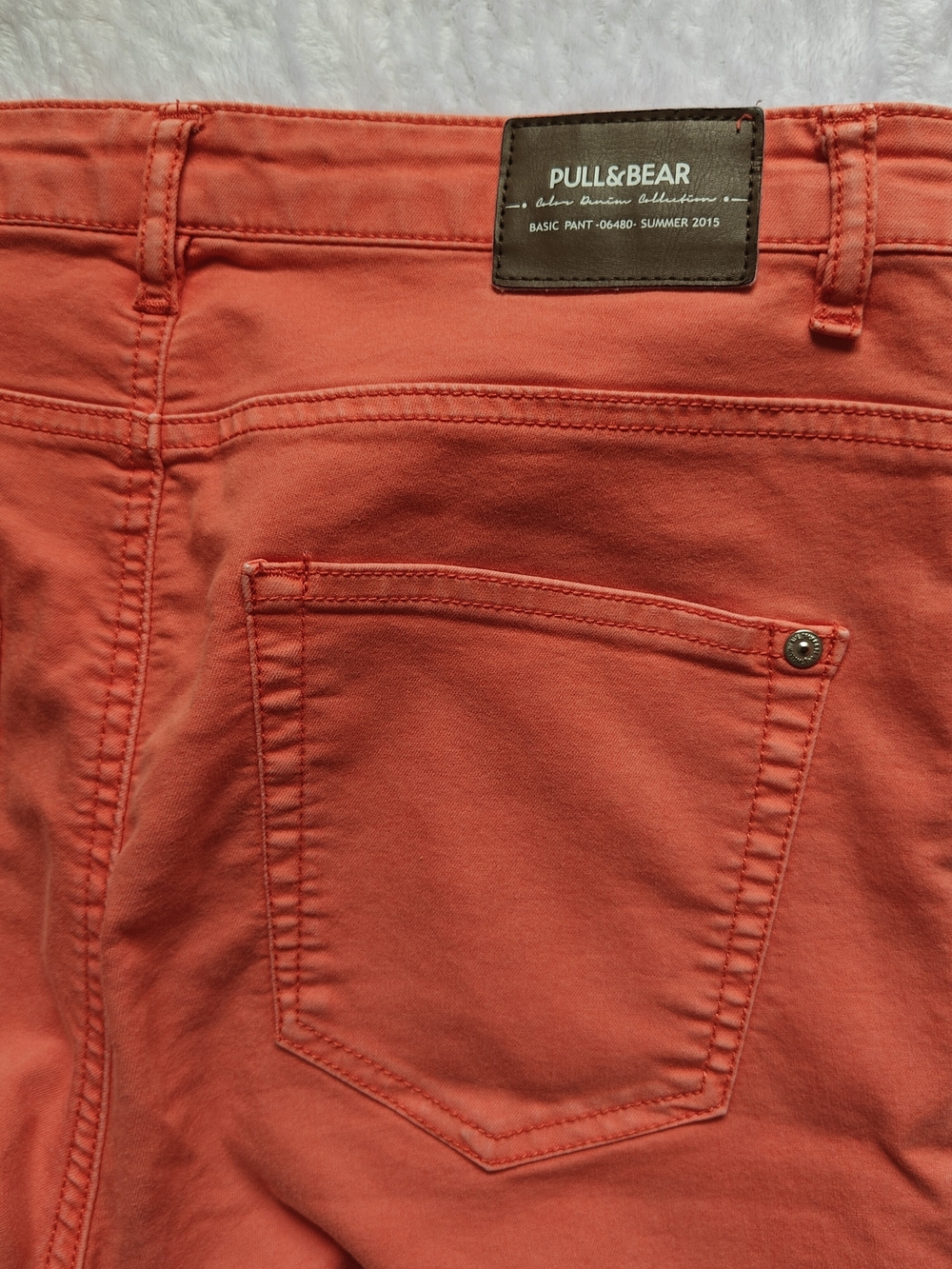 PULL&BEAR Coral Cotton Denim Jeans Skinny 5-Pocket Regular Size MEX 32